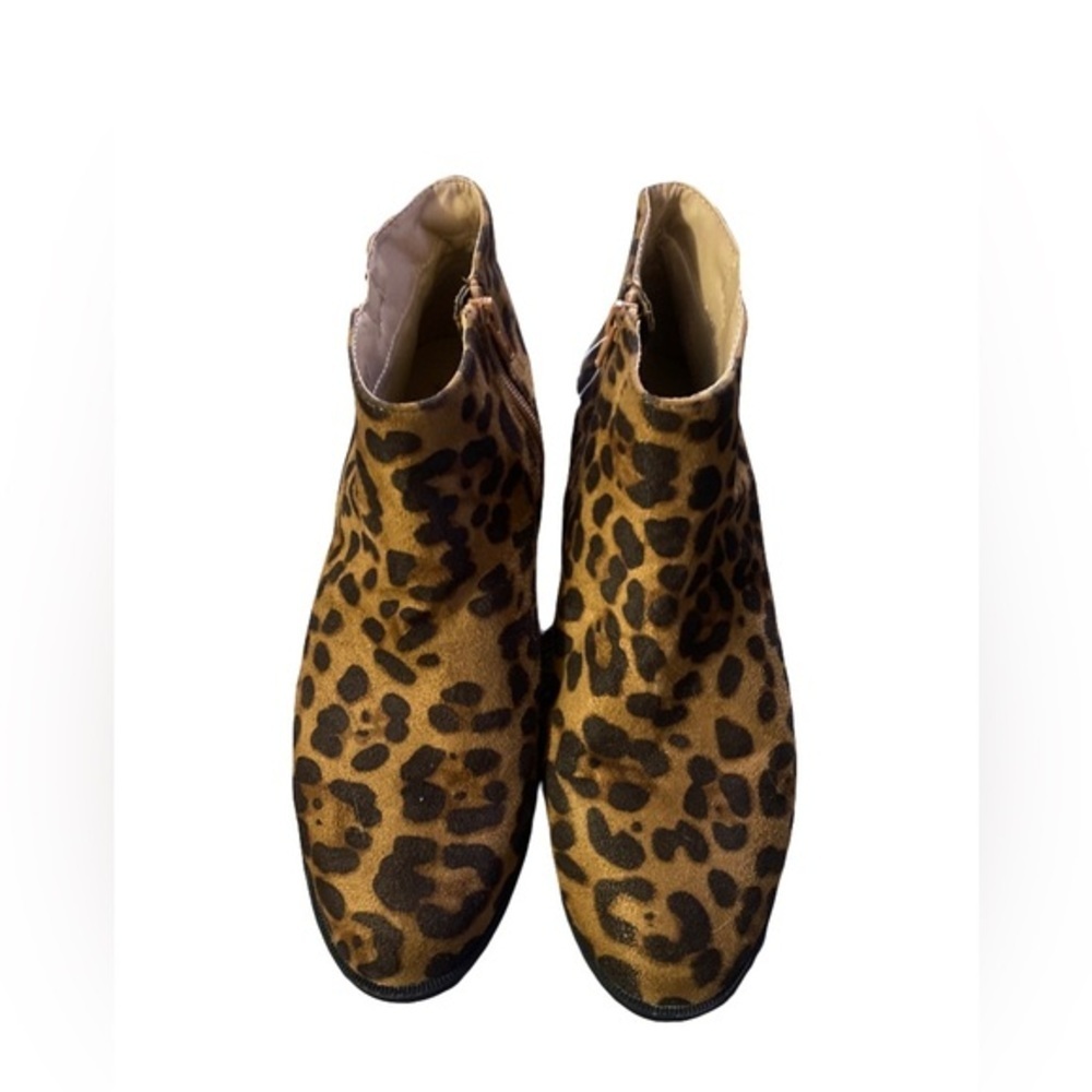 Time& tru Leopard Print Ankle Boots size 10